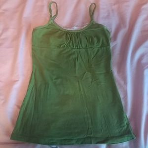4/$25!!! Green and white lace cami tank top
